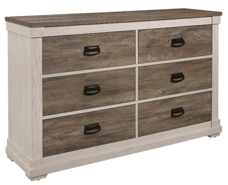 Arcadia Dresser in White & Weathered Gray 1677-5 - Furniture Now (CA)