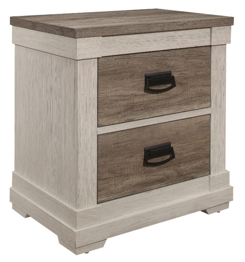 Arcadia Nightstand in White & Weathered Gray 1677-4 - Furniture Now (CA)