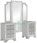 Avondale Vanity Dresser with Mirror in Silver 1646-15 - Furniture Now (CA)