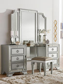 Avondale Vanity Dresser with Mirror in Silver 1646-15 - Furniture Now (CA)