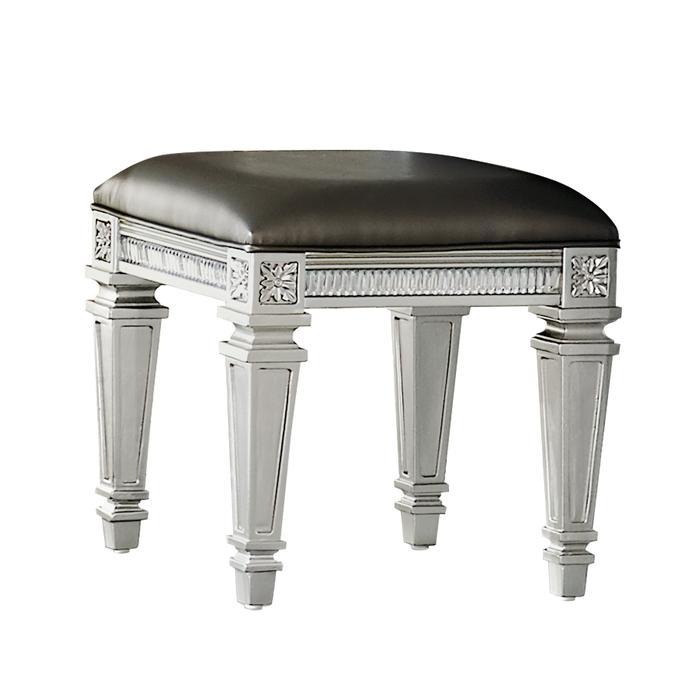 Bevelle Vanity Stool in Silver 1958-14 - Furniture Now (CA)