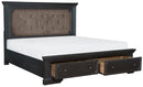 Bolingbrook King Upholstered Storage Platform Bed in Coffee 1647K-1EK - Furniture Now (CA)