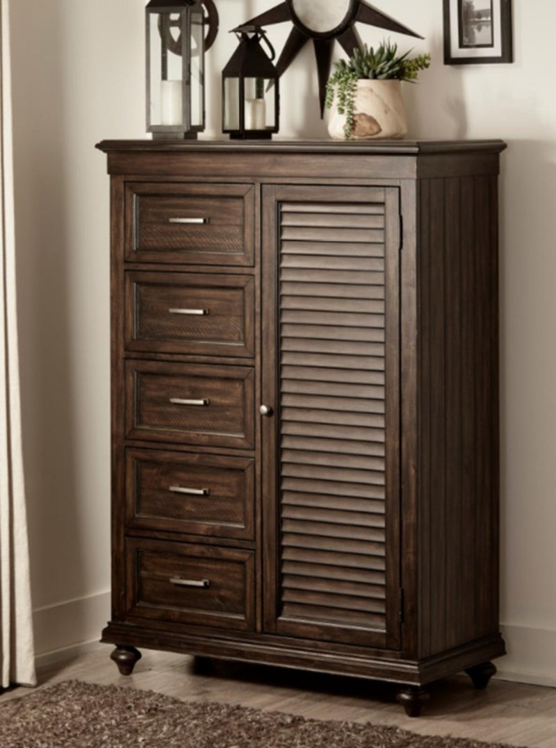 Cardona Wardrobe Chest in Driftwood Charcoal 1689-10 - Furniture Now (CA)