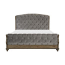 Rachelle King Sleigh Bed in Weathered Pecan 1693K-1EK