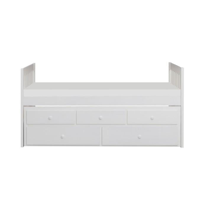 Galen Twin/Twin Trundle Bed with Storage in White B2053PRW-1