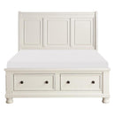 Laurelin Queen Sleigh Platform Storage Bed in White 1714W-1