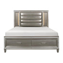 Tamsin King Upholstered Storage Bed in Silver Grey Metallic 1616K-1EK