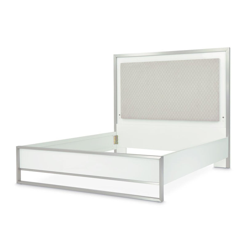 AICO Michael Amini Marquee Eastern King Panel Bed in Cloud White