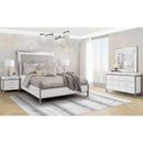AICO Michael Amini Marquee Eastern King Panel Bed in Cloud White - Furniture Now (CA)