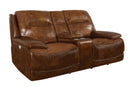 COLOSSUS - NAPOLI BROWN POWER CONSOLE LOVESEAT - Furniture Now (CA)