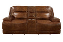 COLOSSUS - NAPOLI BROWN POWER CONSOLE LOVESEAT - Furniture Now (CA)
