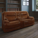 COLOSSUS - NAPOLI BROWN POWER CONSOLE LOVESEAT - Furniture Now (CA)