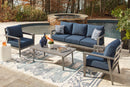 Gali Outdoor Sofa/Chairs/Table Set (Set of 4) - Furniture Now (CA)