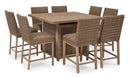Paradise Trail Outdoor Bar Table and 8 Barstools - Furniture Now (CA)