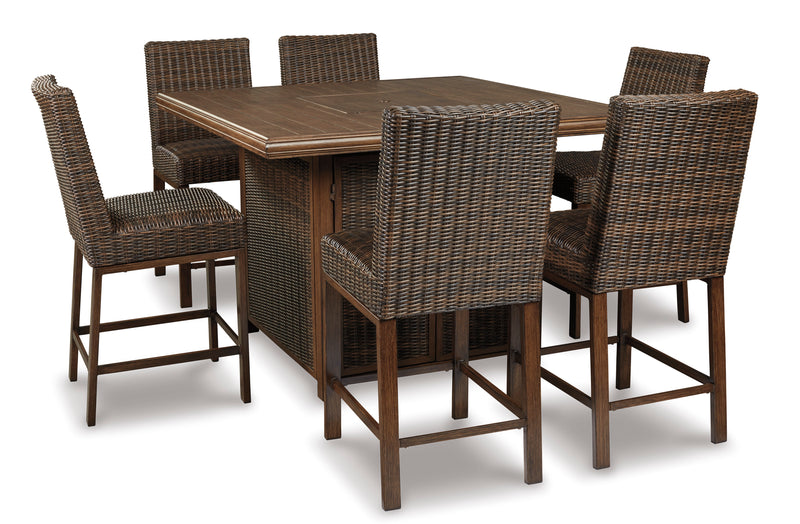 Signature Design by Ashley Paradise Trail P750 7 pc Outdoor Dining Set