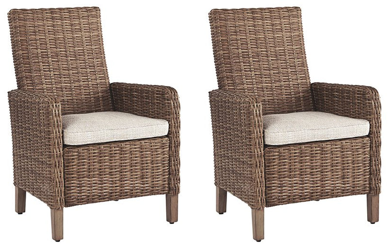 Beachcroft Outdoor Arm Chair with Cushion (Set of 2) - Furniture Now (CA)