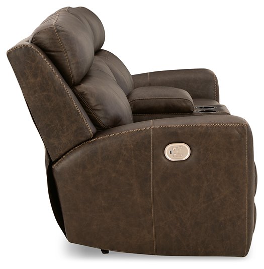 Roman Power Reclining Loveseat with Console