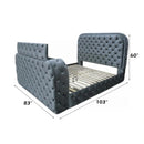 Eastern King Bed w/LED, Fireplace & TV Stand