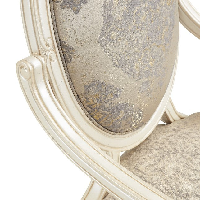 AICO Lavelle Oval Back Wood Chair Mystic in Classic Pearl - Furniture Now (CA)