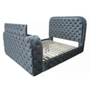 Eastern King Bed w/LED, Fireplace & TV Stand