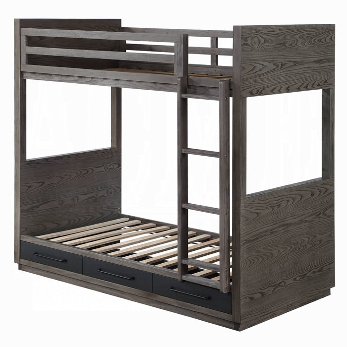 Estevon Twin-Twin Bunk Bed With Storage - Furniture Now (CA)