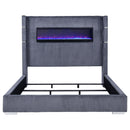 Tisdall Wingback Bed with Flame Visualizer