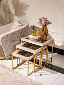 AICO Carmela Nesting Tables in Shimmer Ivory image