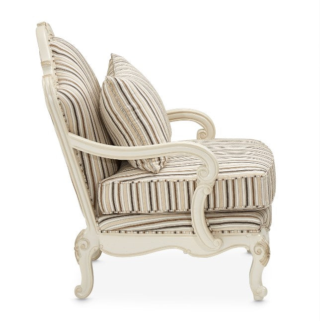 AICO Lavelle Bergere Wood Chair Birch in Classic Pearl - Furniture Now (CA)