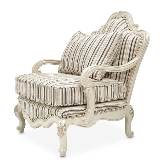 AICO Lavelle Bergere Wood Chair Birch in Classic Pearl - Furniture Now (CA)