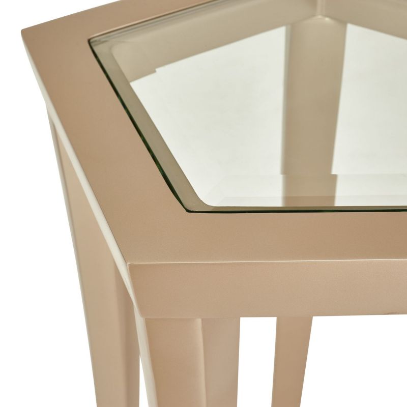 AICO La Rachelle Chairside Table in Medium Champagne - Furniture Now (CA)