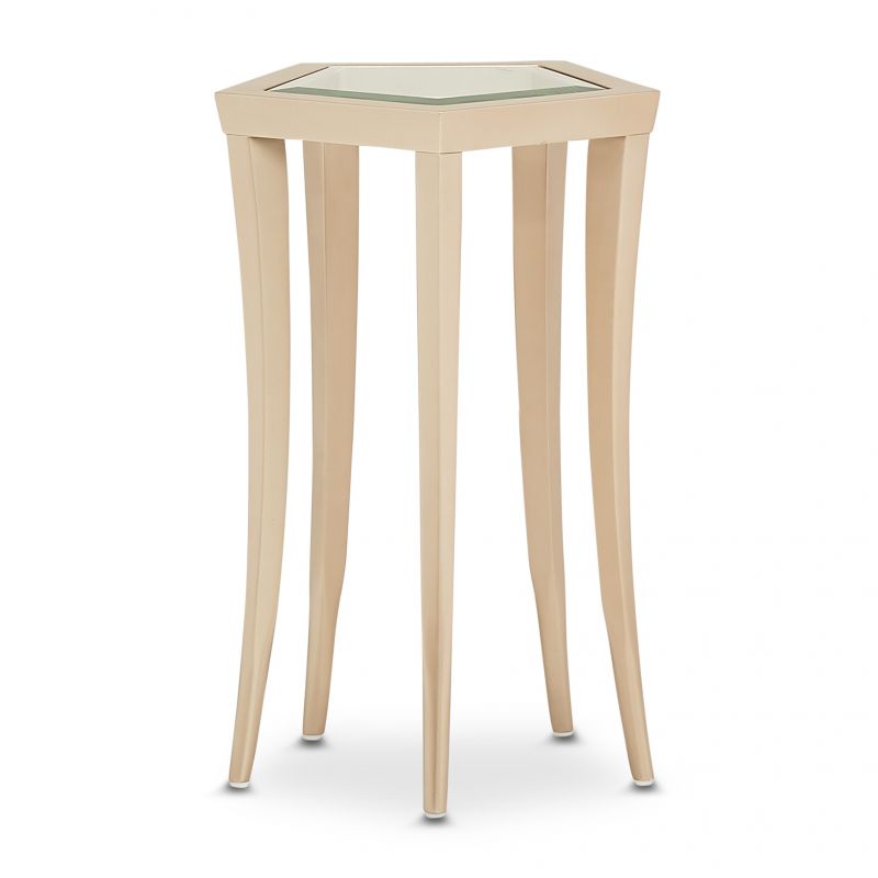 AICO La Rachelle Chairside Table in Medium Champagne image