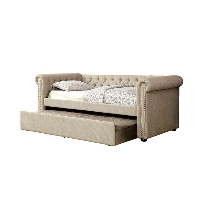 Leanna Daybed w Trundle Beige
