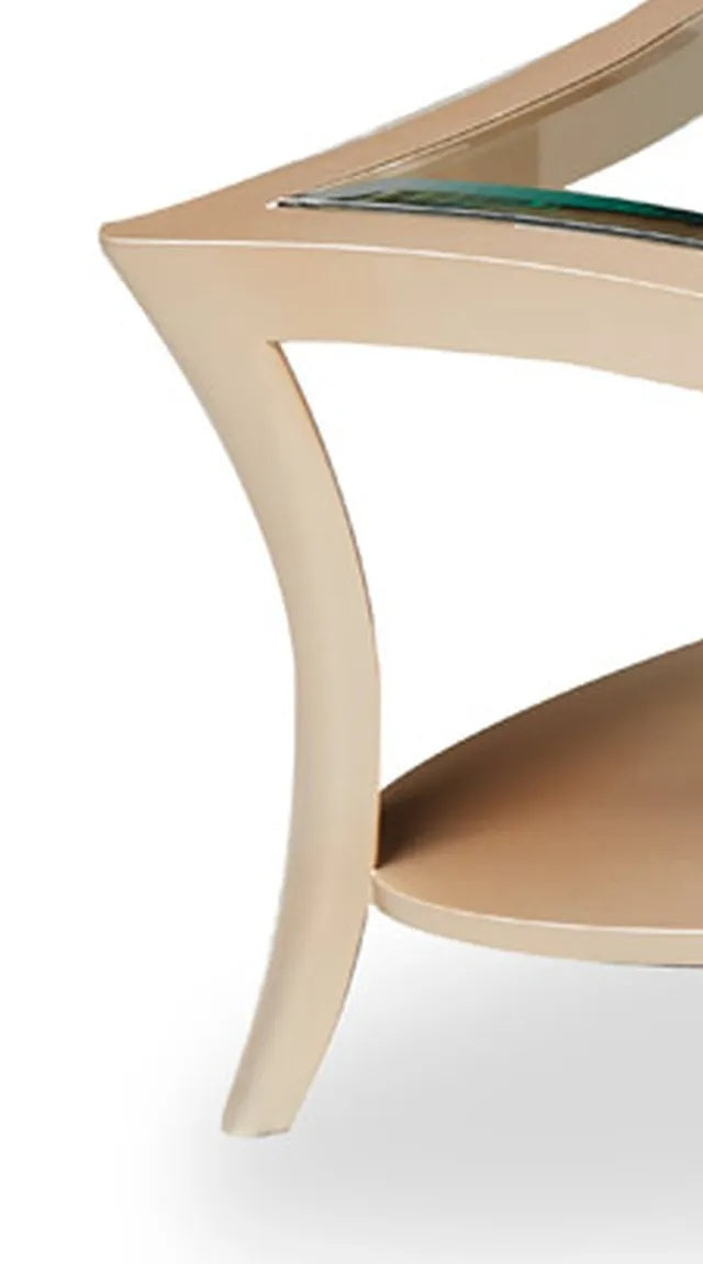 AICO Malibu Crest Cocktail Table w/Glass in Chardonnay - Furniture Now (CA)