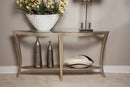 AICO Malibu Crest Console Table w/Glass in Chardonnay - Furniture Now (CA)