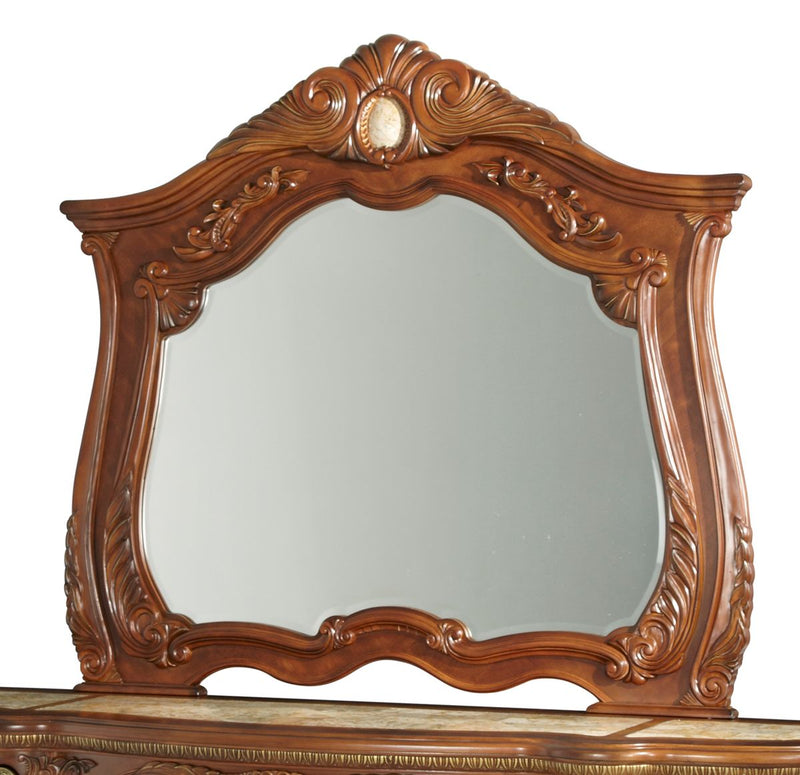 AICO Cortina Mirror in Honey Walnut - Furniture Now (CA)
