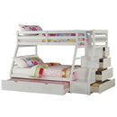Bunk Bed (T/F) w/Trundle (Full) & Storage