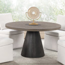 Broager 5 Pc Dining Table Set (White Caster Chairs) Rustic Oak
