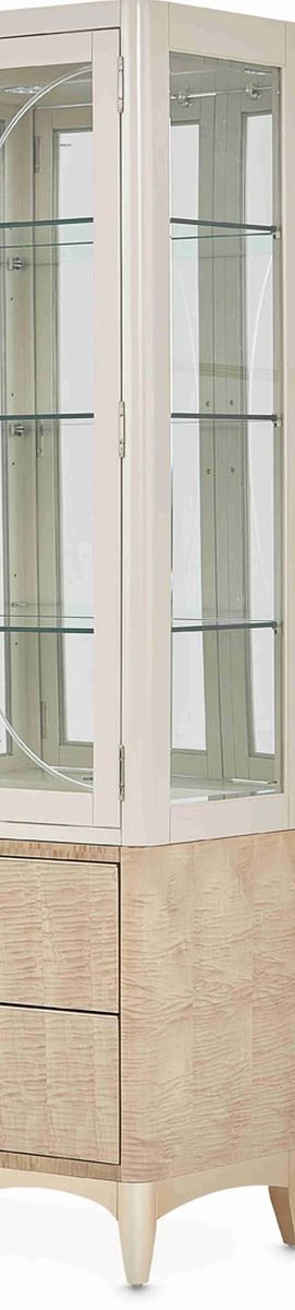 AICO Malibu Crest Display Cabinet in Chardonnay - Furniture Now (CA)