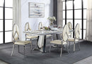 Dining Table w/Marble Top & Pedestal Base