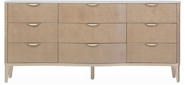 AICO Malibu Crest 9 Drawer Dresser in Blush - Furniture Now (CA)