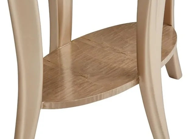 AICO Malibu Crest End Table w/Glass in Chardonnay - Furniture Now (CA)