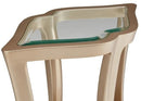 AICO Malibu Crest End Table w/Glass in Chardonnay - Furniture Now (CA)