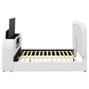 EK Bed w/LED, TV Cabinet, Fireplace & Bluetooth
