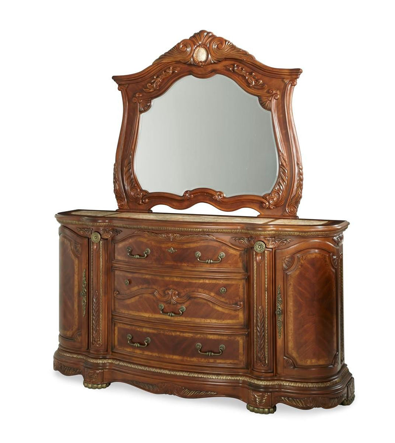 AICO Cortina Dresser in Honey Walnut - Furniture Now (CA)