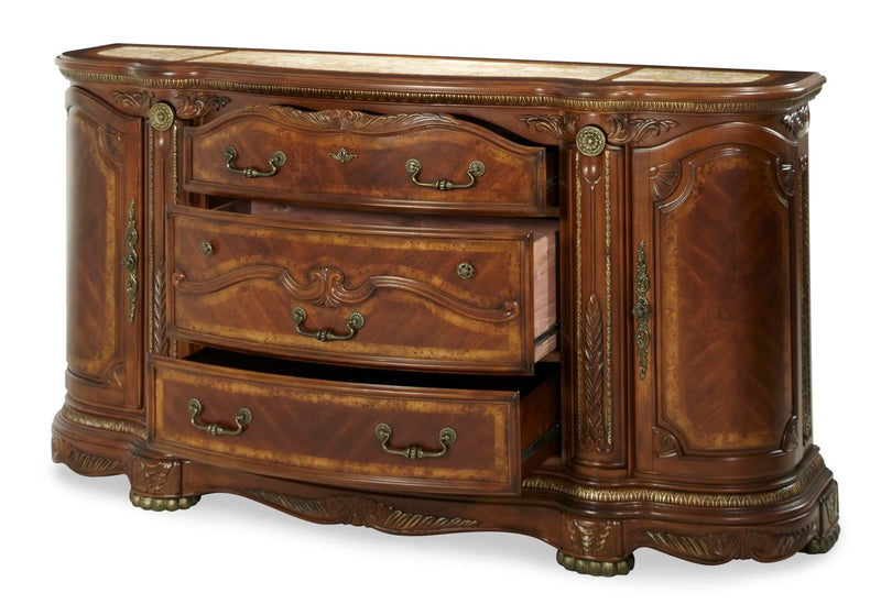 AICO Cortina Dresser in Honey Walnut - Furniture Now (CA)