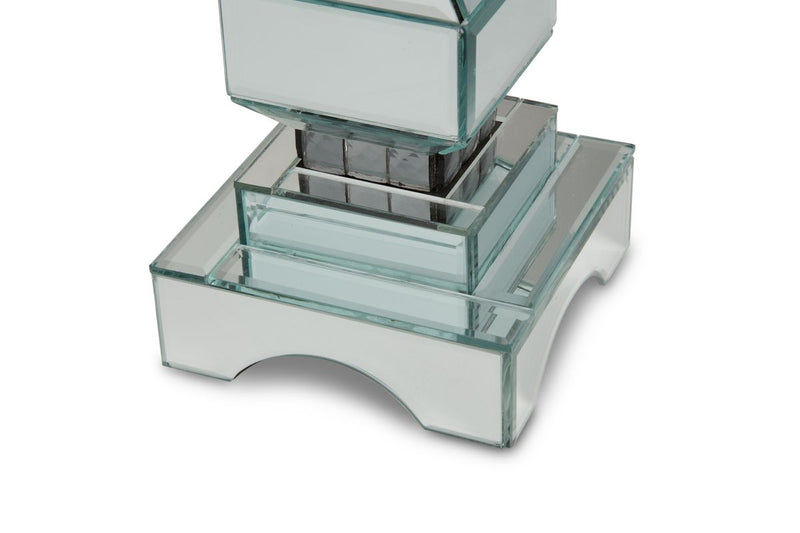 AICO Montreal 2-Tier Mirrored Candle Holder w/Crystal Accents (2/pack) image