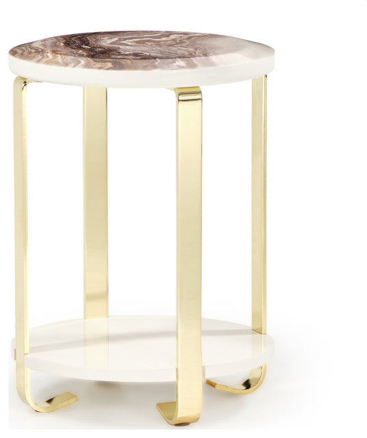 Aico Michael Amini Ariana Chairside Table, Gold