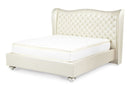 AICO Hollywood Swank Queen Upholstered Platform Bed in Pearl - Furniture Now (CA)