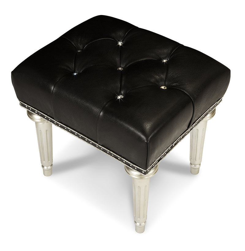 AICO Hollywood Swank Vanity Bench in Platinum 03804-05 - Furniture Now (CA)