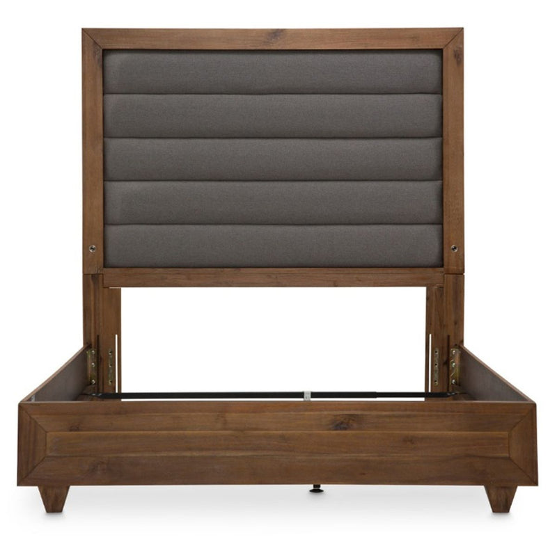AICO Brooklyn Walk Queen Channel Tufted Panel Bed in Burnt Umber - Furniture Now (CA)